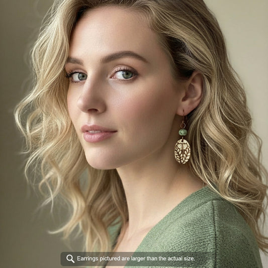 Earrings | Zentangles | Wood-burned | Dangles | Czech Rondelle Beads | Small Size | 1.5"