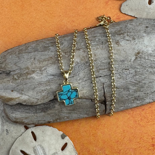 Vermeil Chain with Cross Charm 16”