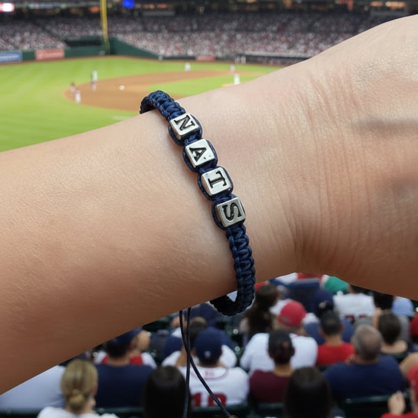 Bracelets | Macrame | 4 Block Letters | Nats Team | One Size Fits Most