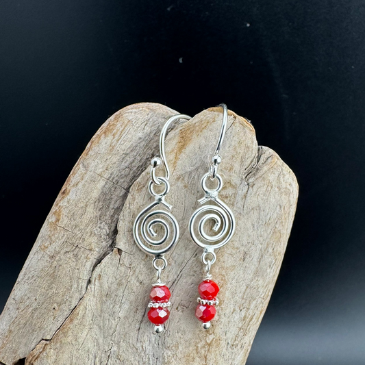 Red Swirl Earrings designed by CiCi
