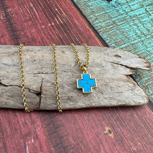 Vermeil Gold Chain with Cross Charm 18"