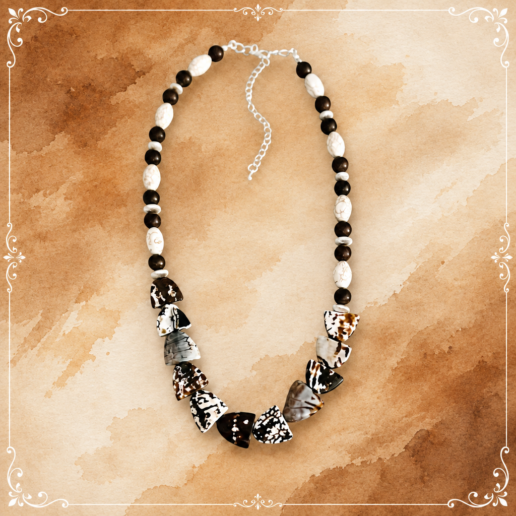 Natural Peanut Jasper and White Turquoise Howlite Chunky Necklace | 21” plus 3” Extension
