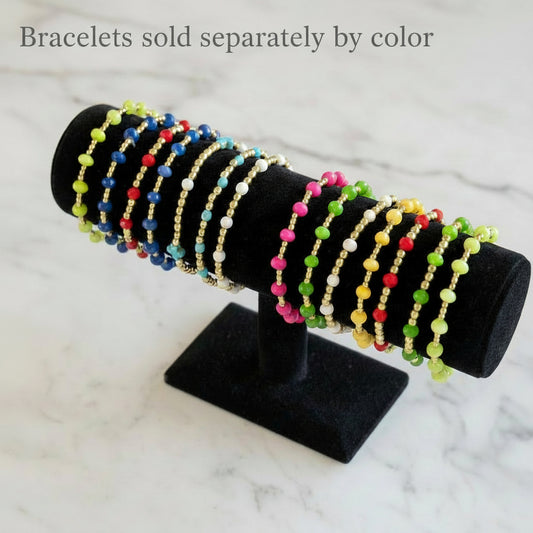 Bracelet | Minimalist | Lime Green | 18K Goldfilled | Stretch