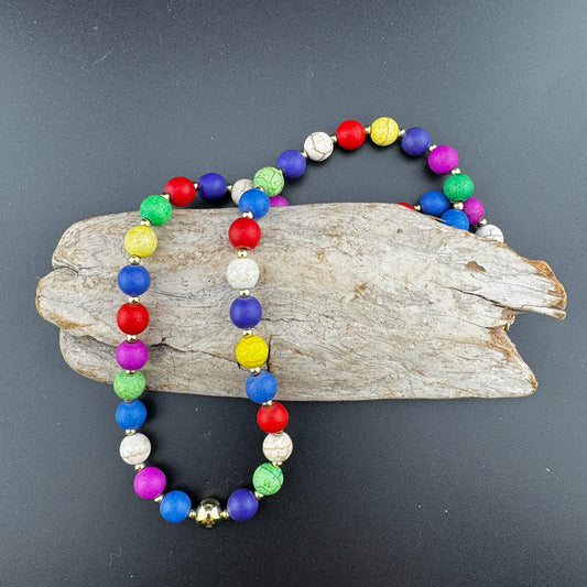 Multi-colored Gemstones with 18K beads
