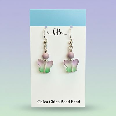 Earrings | Butterfly | Glass | 1.5”