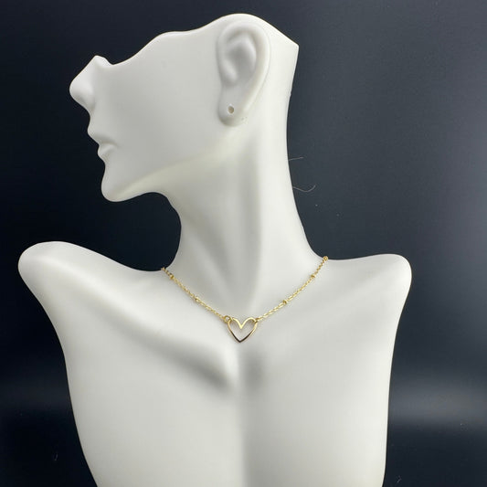 Gold Sliding Heart on Dainty Chain 16"