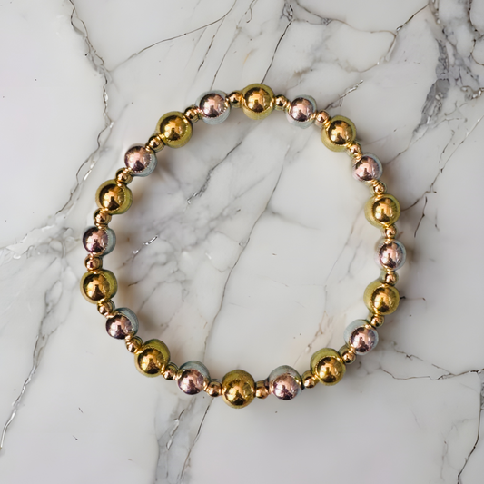 Gold & Silver Bracelet 8"