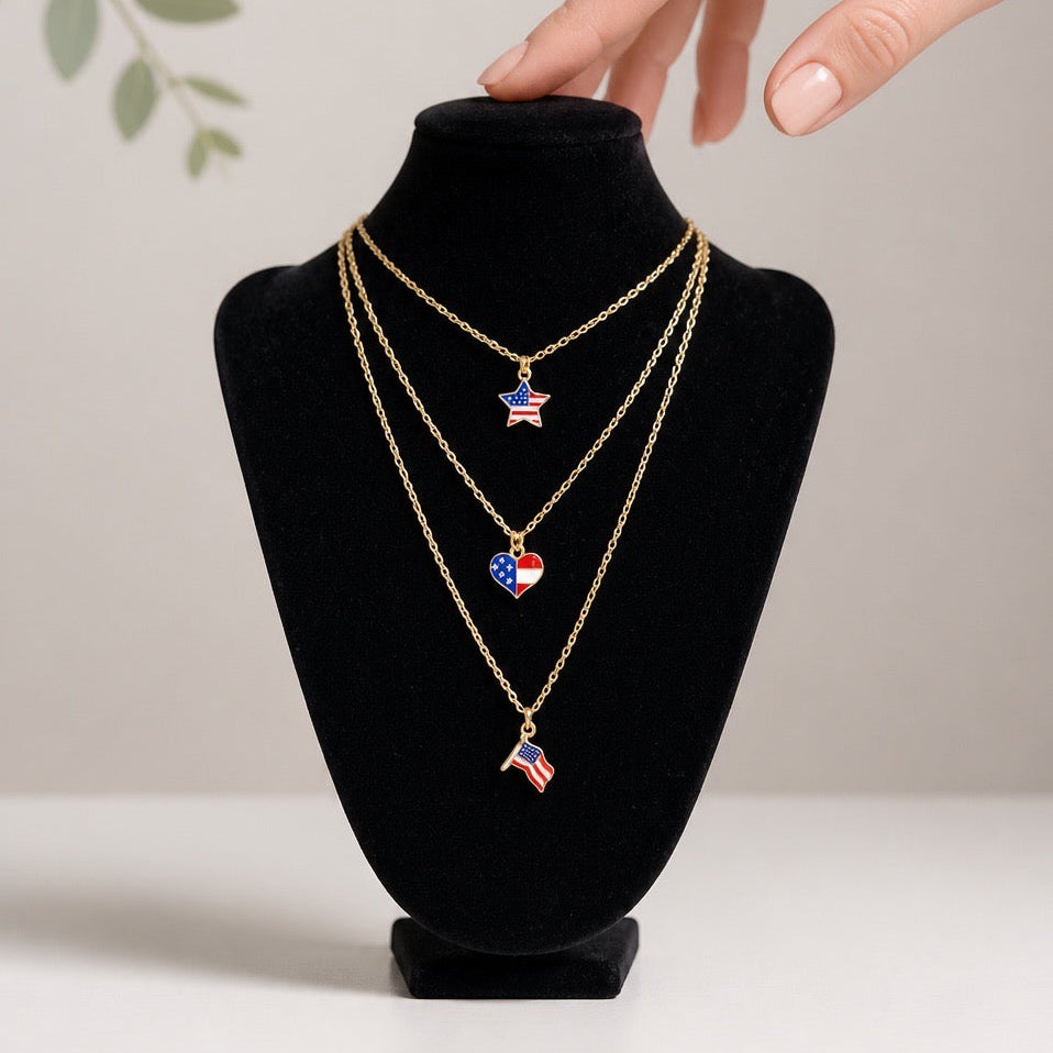 Multi Minimalist Chain Necklace with Enamel Star Charm | 18"