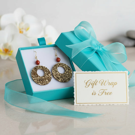 Earrings | Hoops |Zentangled Geometric Design | Wood-burned | Red Sponge Coral | 2.5"