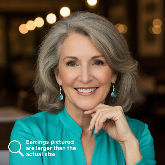 Earrings | Aqua Topaz Crystal | Silver-plated Earwires | 1"