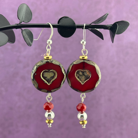 Red Heart Czech Beads  2.5"