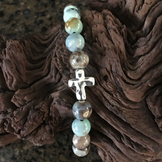 Amazonite Cross Bracelet