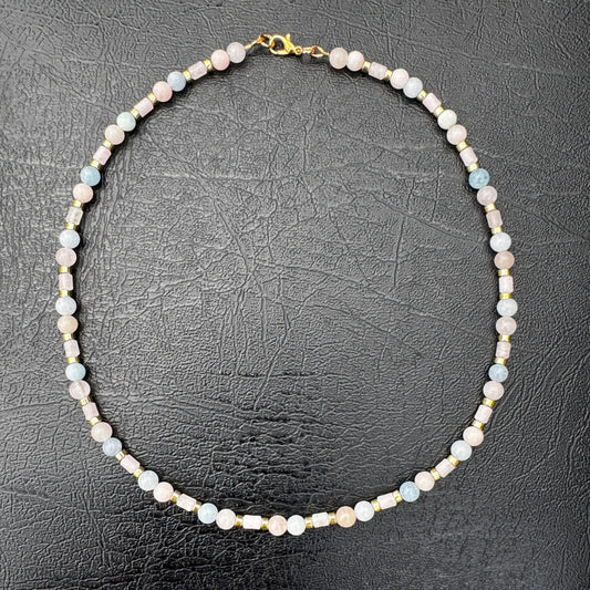 Pastel Pink & Blue Necklace 18"
