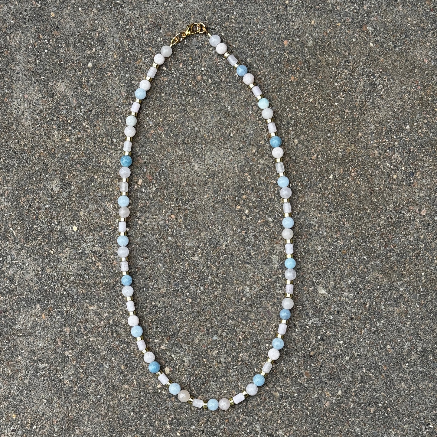 Pastel Pink & Blue Necklace 18"