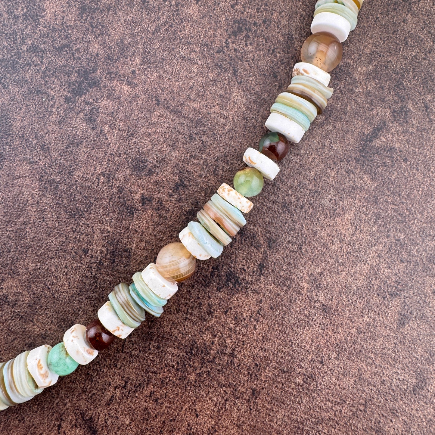 Green Tone Fish Hook Necklace 19"