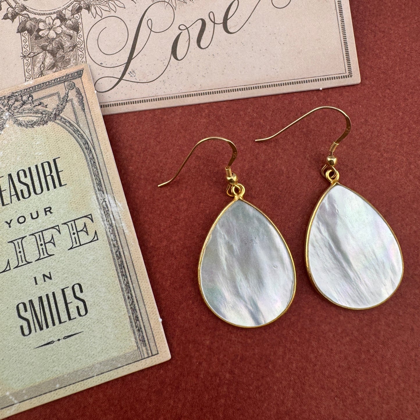 Mother-of-Pearl Earrings 1.75"