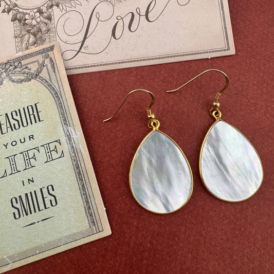 Mother-of-Pearl Earrings 1.75"