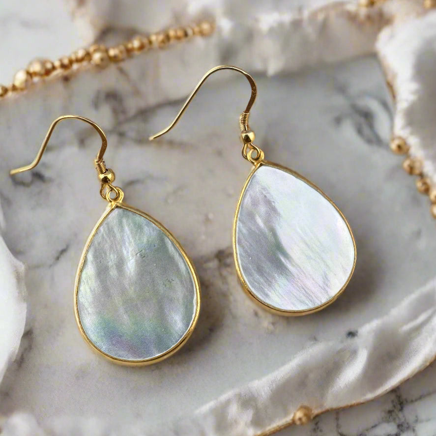 Mother-of-Pearl Earrings 1.75"