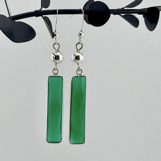 Dyed Emerald Earrings 2.5"