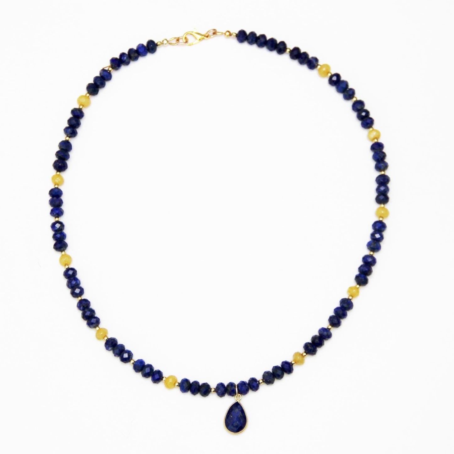 Lapis & Amber Necklace 18"