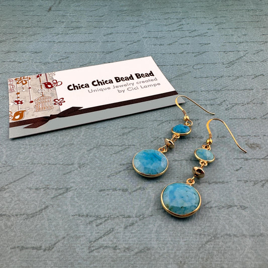 Blue Chalcedony Earrings  2.75"