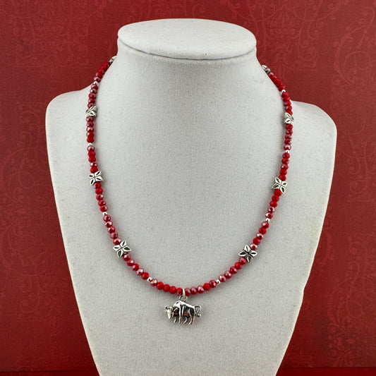 Red Brahman Charm Necklace  16"