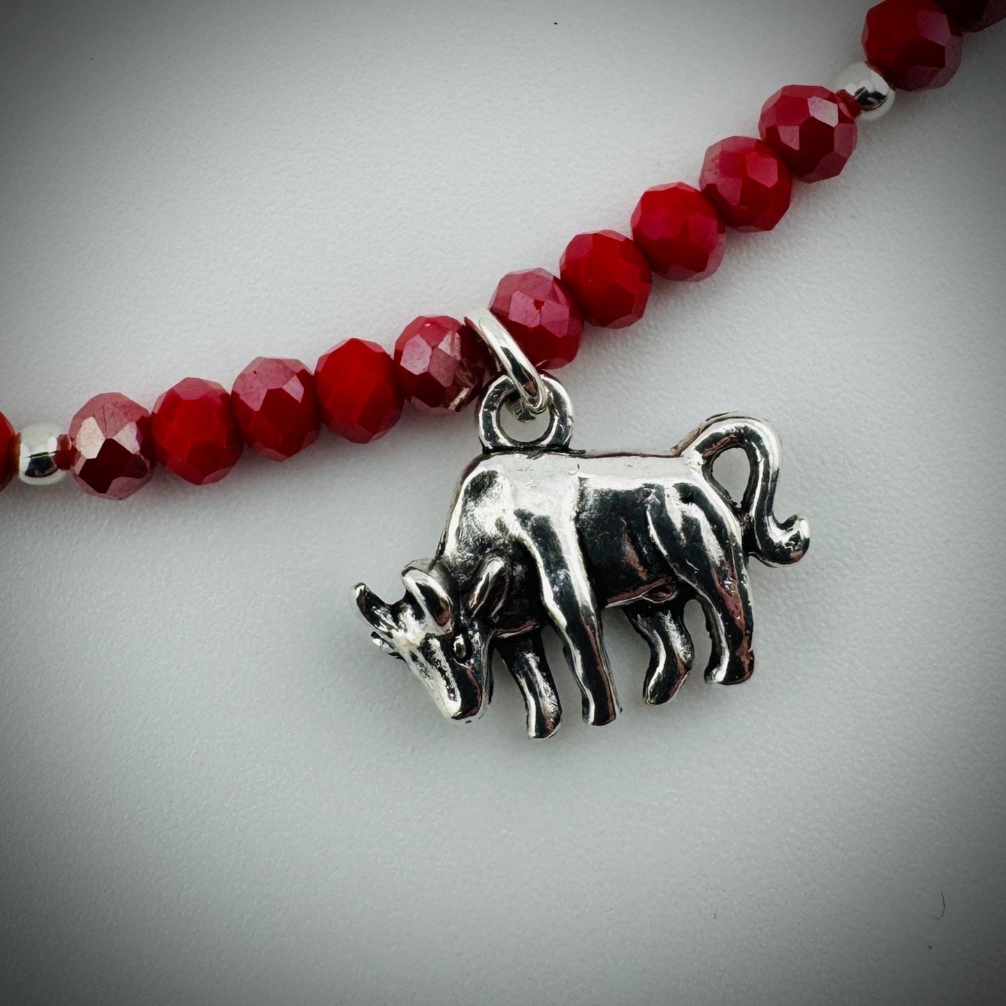 Red Brahman Charm Necklace  16"