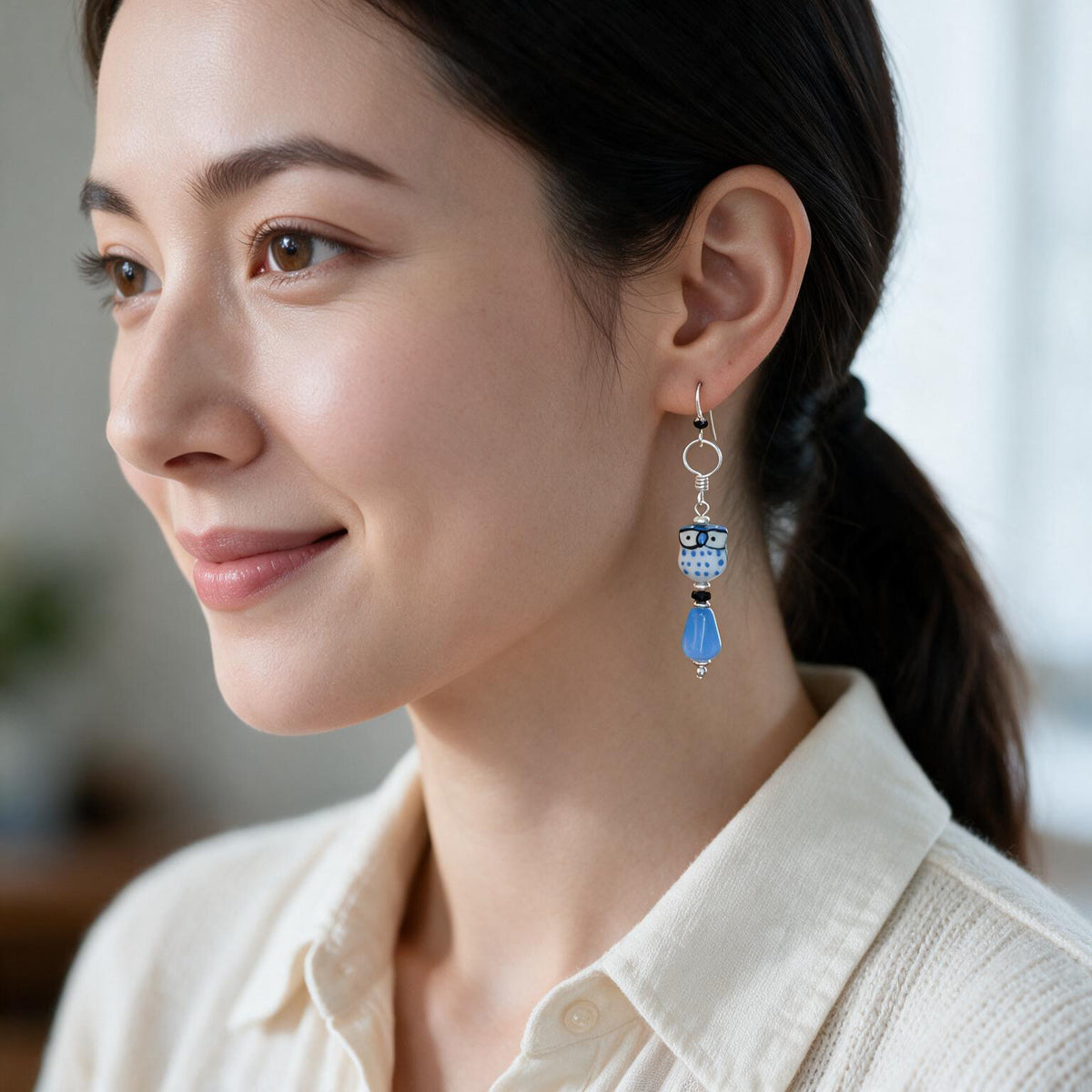 Whimsical Owl Earring